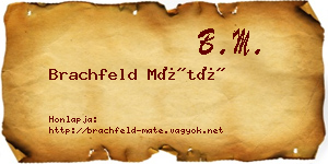 Brachfeld Máté névjegykártya